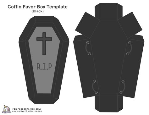 Coffin Box Template, Coffin Template, Halloween Craft Templates, Favor Box Template, Candy Box Template, Ninjago Coloring Pages, Happy Birthday Coloring Pages, Mini Altar, Brand Guidelines Template