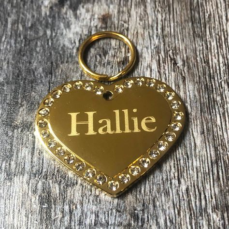 Heart Cat, Heart Padlocks, Cat Tags, Gold Locket, Dog Id Tags, Tag Photo, Shine Bright Like A Diamond, Gold Birthday, Different Fonts