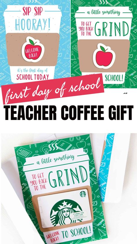 Looking for a thoughtful gift for your teacher as school starts? Check out these ideas! Whether you're looking for a teacher gift card holder, a cute first day of school gift, or a coffee gift to show appreciation, there's something here for you. And the best part? You can find free printable options to make your gifts even more special. Say thank you to your favorite educator in a creative way with these back to school gifts that will surely bring a smile to their face! Teacher Coffee Gift, Teacher Coffee Gifts, Creative Teachers Gifts, First Day Of School Teacher, Teacher Gift Card, Coffee Gifts Card, Starbucks Card, Free Printable Gifts, Printable Gift Cards