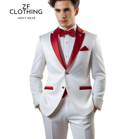 3 Piece Suits For Men, Red And White Suit, Gentleman Suit, Suits Formal, Tailored Suit, Body Measurement, Men Classic, Premium Colors, Men’s Suits