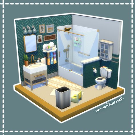 Sims 4 Bathroom Layout, Sims4 Bathroom Ideas, Sims 4 Small Bathroom Ideas, Bathroom Sims 4 Ideas, Sims 4 No Cc Bathroom, Sims 4 Rooms Ideas, Sims 4 Ideas No Cc, Sims Bathroom Ideas, Sims 4 Room Inspo No Cc