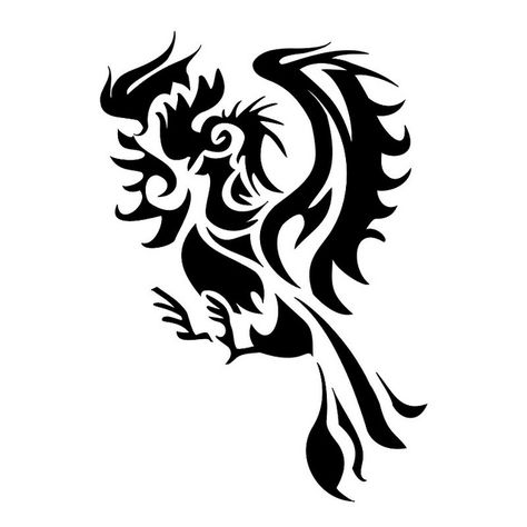 Tribal design rooster - go Bantams! Dragon Tattoo Simple, Dragon Tattoo Stencil, Courage Tattoos, Chicken Tattoo, Rooster Tattoo, Small Dragon Tattoos, Chinese Dragon Tattoos, Dragon Tattoo For Women, Back Of Shoulder Tattoo