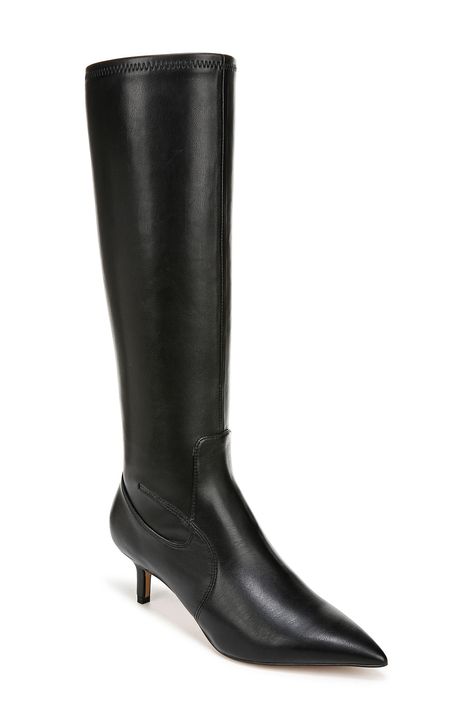 Franco Sarto Kerry Kitten Heel Boot available at #nordstromrack Narrow Calf Boots, Pointed Boots, Kitten Heel Boots, Heel Boot, Faux Leather Boots, Flip Flop Slippers, Leather Boot, Calf Boots, Franco Sarto