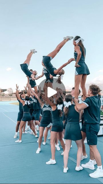 Westlake High School Coed Cheer ⟡ on Instagram: "GAME DAY @ CV 🏈🌩️  🫵 meet us at Cedar Valley @ 7p!!  will you be cheering with us at the game?!?! 👀🤩  #westlakehighcheer #westlakehighschool #cheer #utahstate #cheerleading #cheerstunt #coedstunting #stunting #groupstunt #cheerleaders #stunting #coed #stunt #stunts #summer #cheeryourheartout #utah #ut #utahhighschool #football #footballseason #fnl #fridaynightlights #highschool #highschoolcheer #pyramids" Cheer Stunts High School, Westlake High School, Sideline Cheer, Cedar City Utah, High School Cheer, Cheer Stuff, Cheer Stunts, Cedar City, West Lake