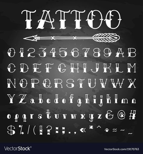 Traditional Tattoo Alphabet, Tattoo Word Fonts, Tattoo Alphabet, Old School Fonts, Tattoo Fonts Alphabet, Traditional Tattoo Old School, Typography Tattoo, Omerta Tattoo, Word Fonts