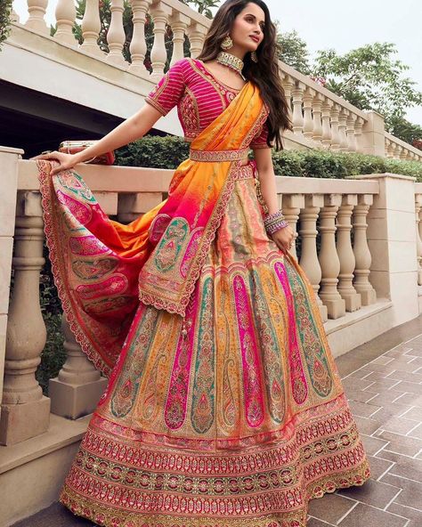 Banarasi Silk Bridal Wear Lehenga https://www.urmifashion.com/lehengas/bridal-lehenga-choli #lehenga #lehengacholi #lehengacholionline #lehengas #lehengalove #stylishlehenga #partywearlehenga #designerlehenga #festive #festivewear #lehengalove #festivecollection #onlinestore #indianclothing #clothingstore #clothing #clothingforwomen #fashionstyle #shopping #ethnicwear #womenclothing #partywear #designer #trending #onlineshopping #onlineshoppingindia #indianfashion #indianshopping #ethnic #e... Silk Bridal Lehenga, Sequins Lehenga, Designer Bridal Lehenga Choli, Choli Blouse, Designer Bridal Lehenga, Lehenga Wedding, Ghagra Choli, Party Wear Lehenga, Bridal Lehenga Choli