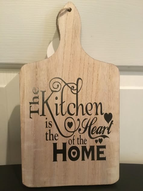 Chopping Board Ideas Decor, Chopping Board Art, Wooden Kitchen Signs, Board Crafts, Target Dollar Spot, Wood Burning Ideas, Kitchen Decor Wall Art, Laser Cut Wood Crafts, Wood Burning Crafts