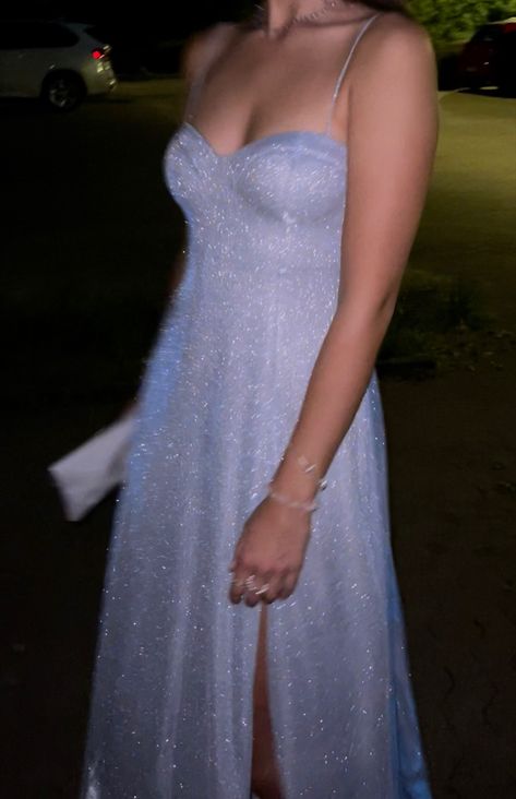 Aquarius Prom Dress, Light Blue Dress Sparkle, Cinderella Hoco Dress, Perrywinkle Prom Dresses, Prom Dresses Cinderella Blue, Sparkle Blue Dress, Light Blue Prom Dress Cinderella, Light Blue Cinderella Prom Dress, Light Blue Prom Dress Sparkly