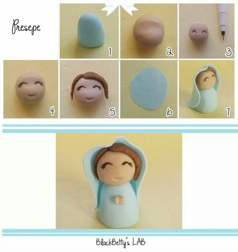 Happy Birthday Jesus, Fondant Tutorial, Christmas Clay, Polymer Clay Christmas, Nativity Crafts, Fondant Figures, Clay Ornaments, Cute Clay, Fimo Clay