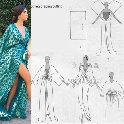 Zero Waste Garments, Diy Kaftan Dress Pattern, Diy Flowy Dress, Kaftan Pattern Sewing, Kaftan Pattern Diy, Diy Kaftan Dress, Kaftan Diy, Kaftan Patterns, Diy Kaftan