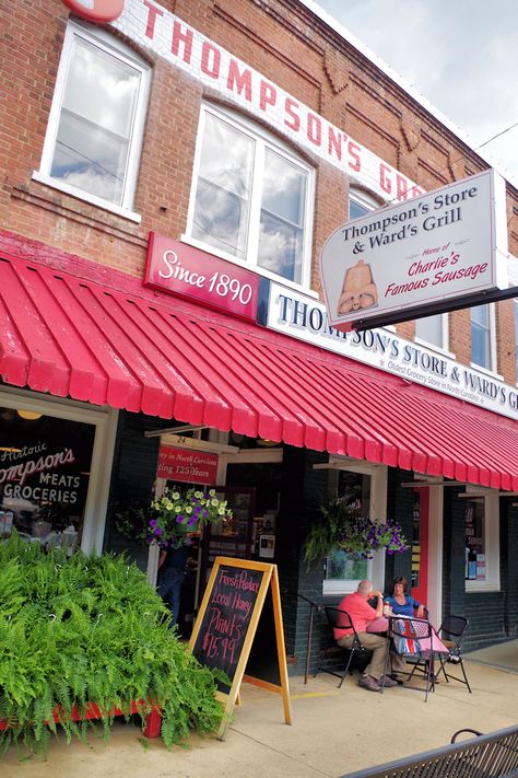 Historic Thompson's store in small town Saluda, North Carolina, near Asheville Saluda North Carolina, Mexican Restaurant Design, Just A Small Town Girl, Mountain Waterfall, Yellow Cottage, Cycling Trips, Nc Mountains, North Carolina Mountains, Small Town Girl