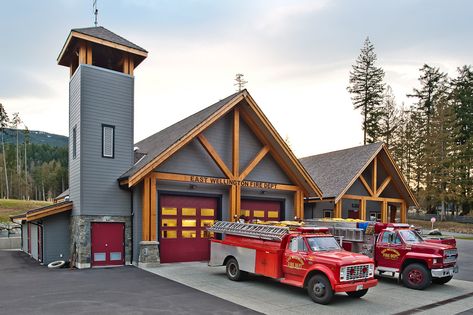 Firefighter Photography, Sustainable Architecture Design, Nanaimo Bc, Fire Hall, Fire Equipment, Rustic Home Design, Style Magazine, Fire Apparatus, House Fire