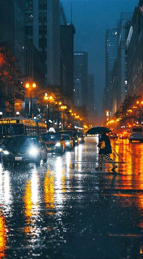 Perjalanan Kota, Rainy Street, City Rain, Rainy City, Chicago Travel, City Painting, City Scene, The Windy City, Camping Outfits