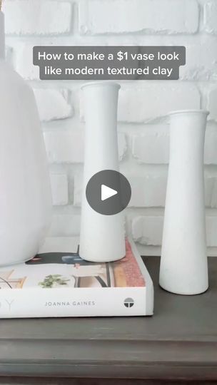 How to make a $1 vase look like modern textured clay! | DIY Craft- making a $1 glass vase look like modern textured clay! #DIY #fyp #oklahomacheck #craft | By Nik and Liv DIYFacebook Clay Vases Diy, Textured Clay, Clay Vases, Vases Diy, Clay Vase, Diy Vase, Craft Making, Glass Vases, White Clay