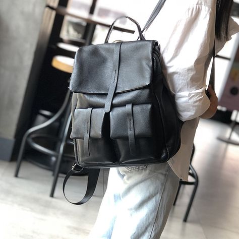 Stylish Leather Backpack Natural Cow Leather Travel Backpack Women Leather School Backpack by Leather Warrior Casual Work Bag, Leather Backpacks School, Leather School Backpack, Leather Travel Backpack, Women Backpack Travel, Cowhide Bag, Backpack Women, Women Bags Fashion, School Backpack