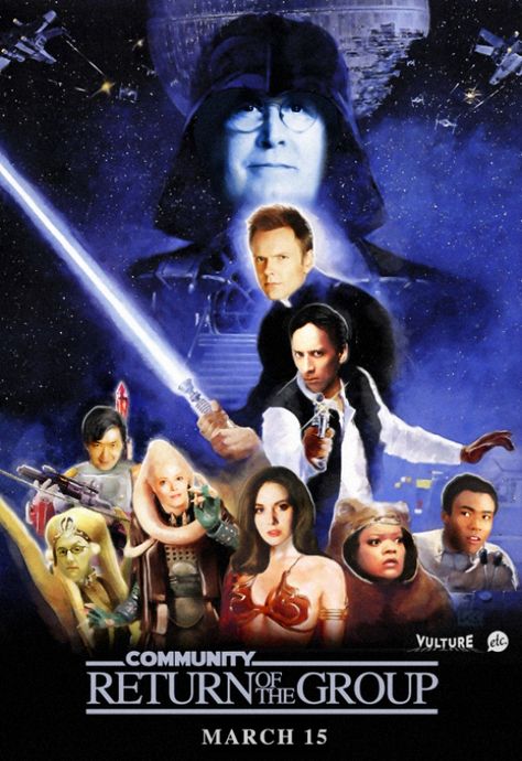 Not even a Star Wars fan, but this is awesome Community Tv Show, Alec Guinness, Community Tv, Lando Calrissian, Return Of The Jedi, Hayden Christensen, Mark Hamill, The Empire Strikes Back, Harrison Ford