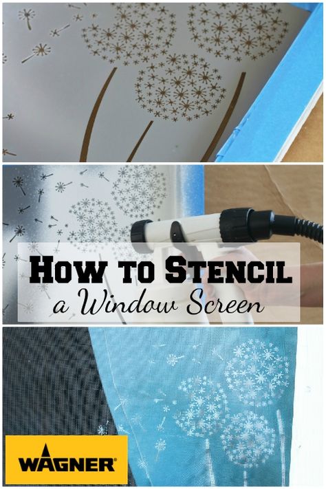 How to Stencil a Window Screen Painting On Screens, How To Make Window Screens, Painting On Window Screens, Diy Window Screens How To Build, How To Rescreen A Window Screens, How To Rescreen A Screen Door, Window Screen Crafts, Painted Window Screens, Wagner Paint Sprayer