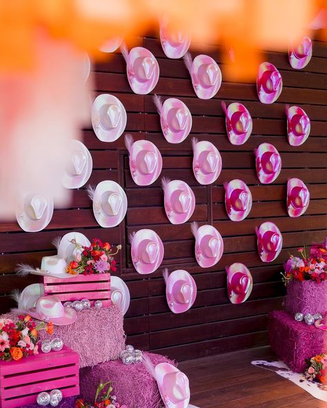 I had an absolute blast handcrafting the custom decor for @plannedwith and one of her gorgeous events 😍🔥🪩 My first time creating ombré hay bales and disco garlands - the best parts! @marklsimmons @the_confetti_concept Pink Pony Club Party, Western Event, Dolly Parton Birthday, Cowgirl Bridal Shower, Event Aesthetic, 39th Birthday, Cowgirl Birthday Party, Prom Theme, Cowgirl Birthday