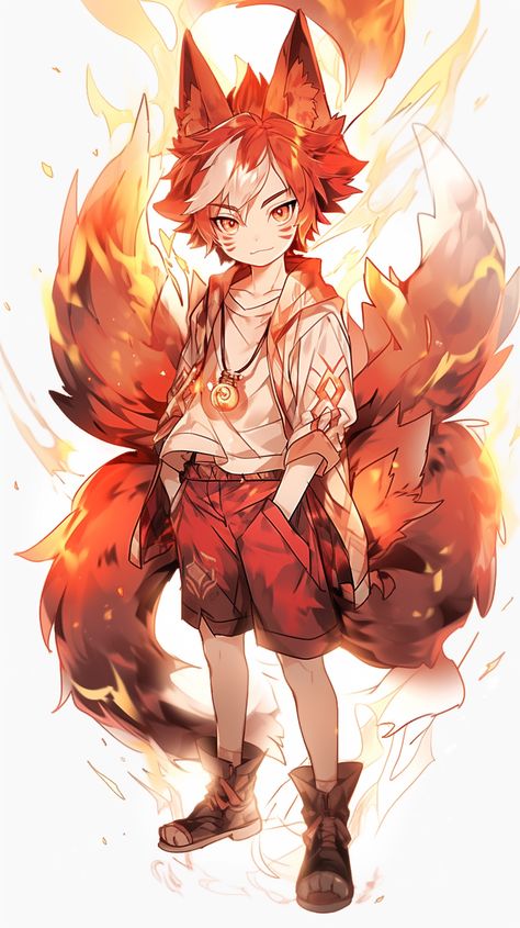 Kitsune Human Male, Shadow Fox Art, Human Fox Oc, Fox Boy Art, Fox Human Hybrid, Red Fox Drawing, Red Kitsune, Fox Naruto, Kitsune Boy