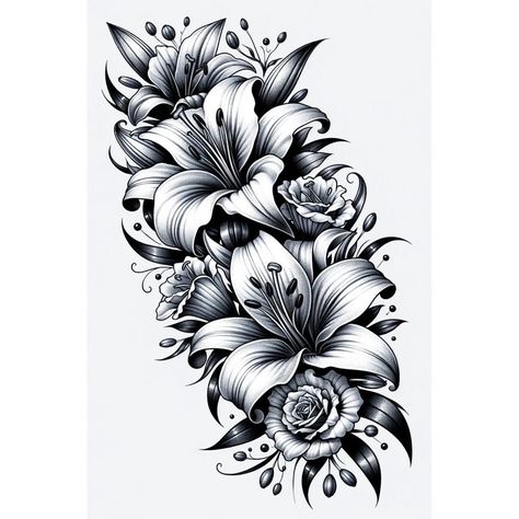 Lilly Tattoo Sleeve For Women, Pelvic Tattoo Hip Cover Up, Lilly Flower Tattoo Sleeve, Half Sleeve Lily Tattoos For Women, Lily Flower Tattoos Sleeve Women, Lily Flower Hand Tattoo, Lilly Sleeve Tattoos For Women, Flower Half Sleeve Tattoos For Women Lower Arm, Lily And Butterfly Tattoo Stencil