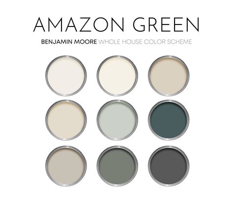 Purchase Amazon Green Benjamin Moore Paint Palette - Modern Neutral Interior Paint Colors for Home, Coastal Interior Design Color Palette, Lake House, Benjamin Moore Elmira White Elmira White, Ballet White Benjamin Moore, Green Benjamin Moore, Neutral Interior Paint Colors, Colors For Home, Color Palette Interior Design, Coastal Interior, Coastal Interiors Design, Interior Design Color