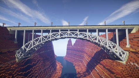 Minecraft Arched Bridge, Minecraft Railway Bridge, Minecraft Modern Bridge, Minecraft Railway, Minecraft Skyscraper, Minecraft Bridge, Minecraft Modern City, Bridge Ideas, Minecraft Kingdom