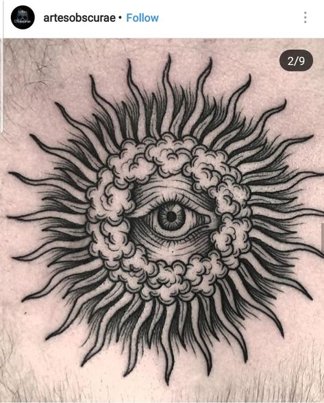 Seeing Eye Tattoo, Eye Tattoo Ideas, All Seeing Eye Tattoo, Tato Minimal, Engraving Tattoo, Sun Tattoos, Tattoo Desings, Dark Arts, Knee Tattoo