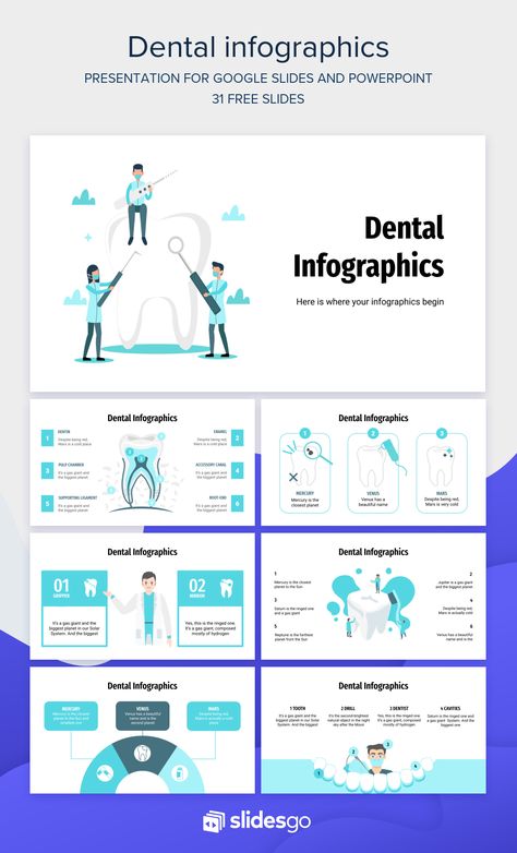 Use this template to give dental hygiene guidelines and sell your services. Free for Google Slides and PowerPoint. Dentist Infographic, Dental Presentation, Dental Infographics, Poster Presentation, Dental Posters, Remedies For Tooth Ache, Ppt Template Design, Case Presentation, Power Points