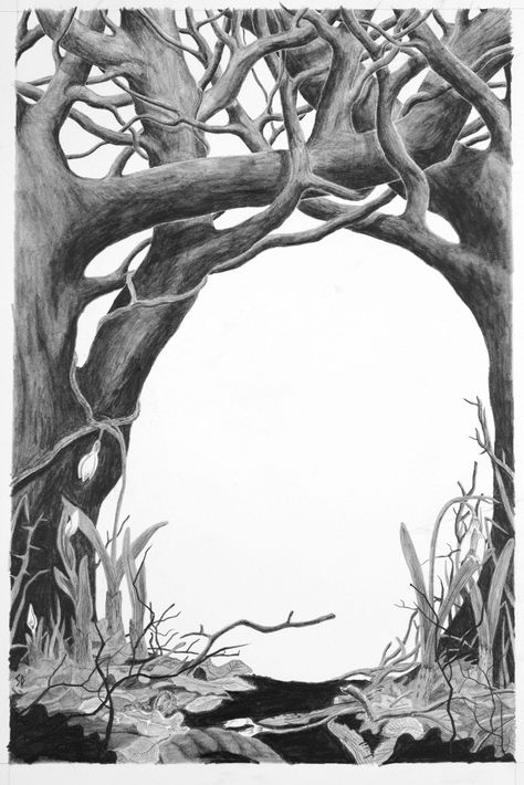 Stanley Donwood Art, Book Tunnel, Radiohead Art, Roots Illustration, Roots Drawing, Stanley Donwood, Word Tattoo Ideas, Majestic Tree, Tree Tattoos