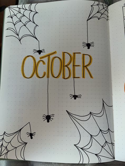 october cover page! October Page Bullet Journal, 2025 Cover Page, October Cover Page Bullet Journal, October Journal Page, October Title Page, October Bullet Journal Cover Ideas, Bullet Journal November Cover Page, October Journal Cover, Bullet Journal October Cover