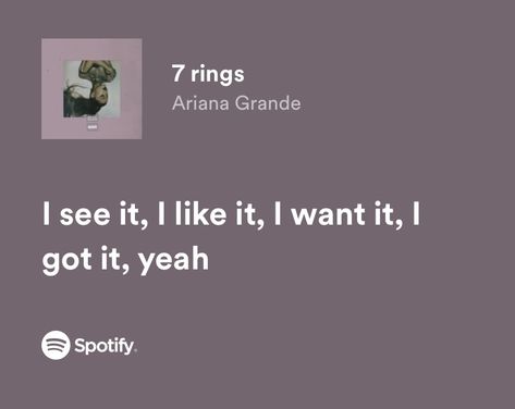 7 Rings Lyrics, Lyrics Ariana Grande, 7 Rings Ariana Grande, Ariana Grande 7 Rings, Ariana Grande Quotes, Ariana Grande Lyrics, Songs That Describe Me, Ariana Grande Songs, Meaningful Lyrics