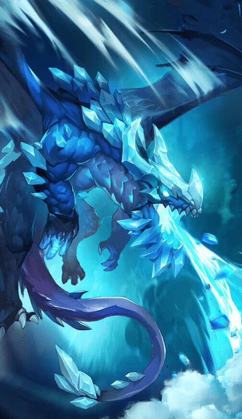 Ice Monster, Elemental Dragons, Ice Magic, Ice Dragon, Dragon Artwork Fantasy, Heroic Fantasy, Dragon Images, Crystal Dragon, Creature Drawings