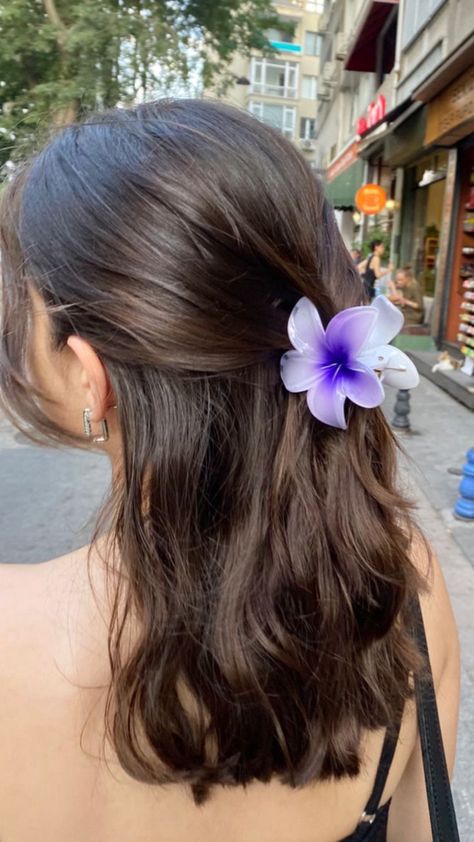 Hair Clip Hairstyles, Hairstyles Fall, University Aesthetic, Aesthetic Purple, Clip Hairstyles, Summer Things, روتين العناية بالبشرة, Hair Up Styles, Claw Clips