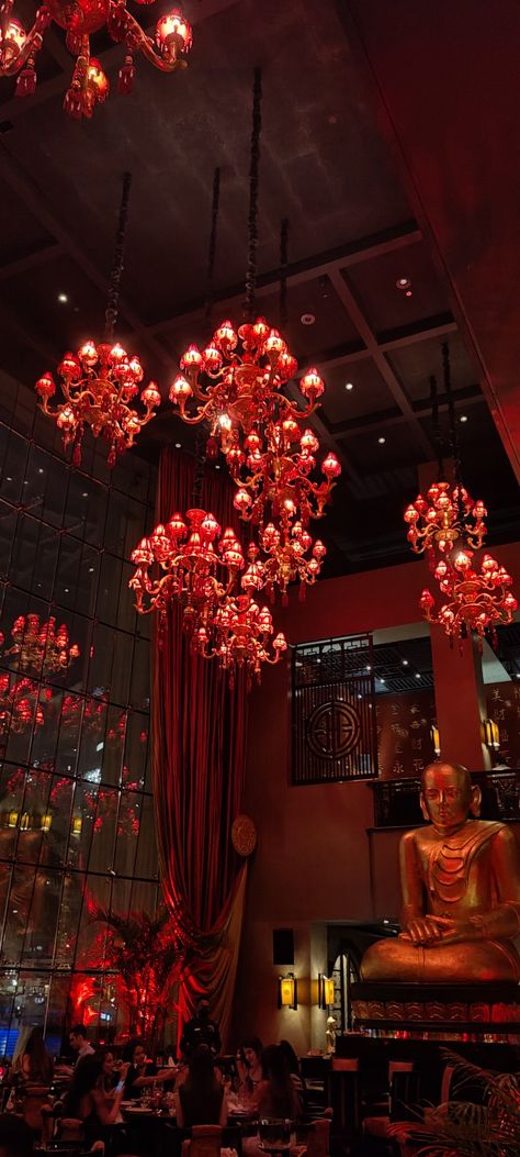 Buddha Bar Dubai, Buddha Bar, Dubai, Ceiling, Ceiling Lights, Christmas Tree, Bar, Holiday Decor, Lighting