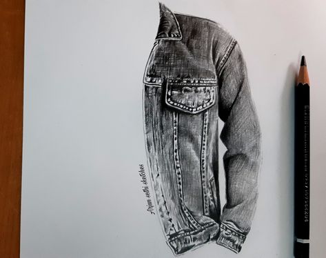 How to draw jean shirt texture Jeans Texture Drawing, Drawing Jeans Sketches, How To Draw Denim Texture, Jeans Drawing Reference, Jean Drawing, How To Draw Jeans, How To Draw Fabric Texture, Jeans Drawing, Big Sleeves