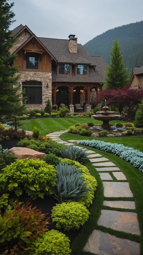 Hillside Landscaping Ideas: How to Transform Sloped Terrain into a Stunning Feature - Fads House On Side Of Hill, Hillside Landscaping Ideas, Hillside Farms, Rock Garden Design, Urban Landscape Design, Garden Inspo, Hillside Landscaping, Big Yard, Sloped Garden