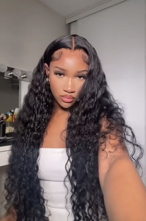 Middle Part Curly Hair, 4x4 Lace Closure Wig, Deep Wave Lace Front Wigs, Hd Lace Frontal Wigs, Deep Wave Wig, Curly Lace Wig, Hd Lace Frontal, Long Curly Wig, Lace Frontal Wigs