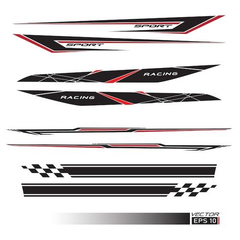 Premium Vector | Wrap Design For Car vectors Sports stripes car stickers black color Racing decals for tuning_20230518 Striping Motor Design, Bike Stickers Design Ideas, Futuristic Pattern, Drawing Flames, Racing Decals, Car Sticker Design, Car Vector, Egypt Art, Technology Icon