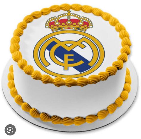 Bolo Do Barcelona, Read Madrid, Tarta Real Madrid, Real Madrid Cake, Soccer Birthday Cakes, Real Madrid Logo, Spanish Football, Real Madrid Team, Real Madrid Club