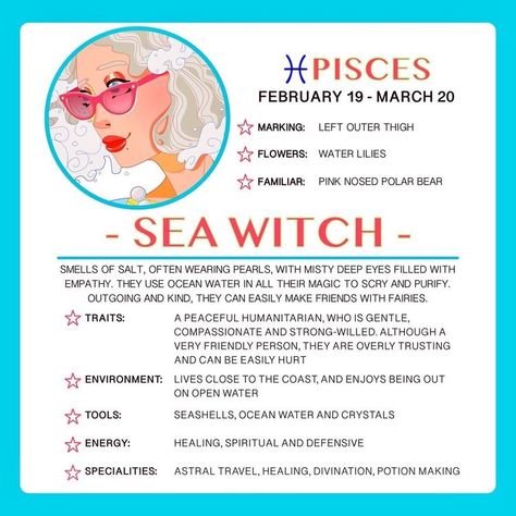 👁💙👁 Pisces Witchcraft, Pisces Magic, Pisces Witch, Pisces Friend, Zodiac Witch, The Sea Witch, Water Witch, Pisces Quotes, Astrology Pisces