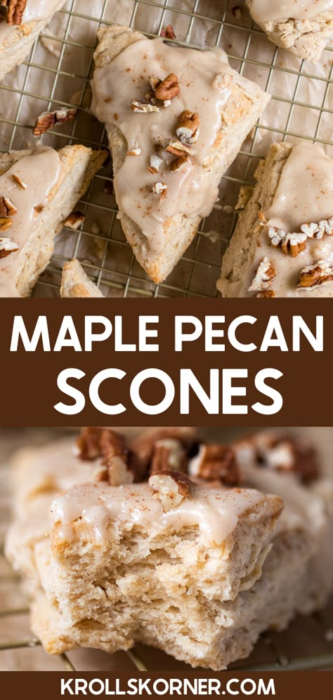 Maple Pecan Scones, Maple Scones, Pecan Scones, Decadent Cheesecake, Recipe Cheesecake, Gluten Free Scones, Scones Recipe Easy, Homemade Scones, Homemade Snickers