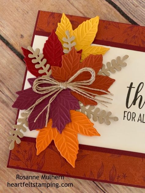 Homemade Fall Cards, Diy Fall Cards, Fall Cards Handmade, Thanksgiving Cards Handmade, Fall Greeting Cards, Autumn Cards, Card Decoration, Leaf Cards, Su Cards