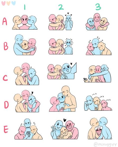 Hug Pose, Hugging Drawing, Couple Poses Drawing, Drawing Body Poses, Ship Drawing, Drawings Of Friends, Drawing Prompt, Drawing Expressions, Art Base