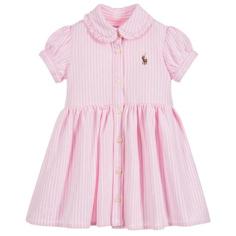 Ralph Lauren Baby Girls Pink Dress Set at Childrensalon.com Ralph Lauren Girl, Ralph Lauren Baby Girl, Baby Frock, Polo Ralph Lauren Kids, Girls Pink Dress, Kids Boutique Clothing