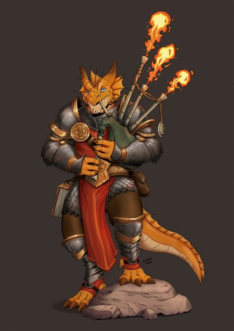 Dnd Dragonborn, Dnd Bard, Dungeons And Dragons Races, Pathfinder Character, Heroic Fantasy, Bagpipes, Dungeons And Dragons Characters, Dnd Art, D&d Dungeons And Dragons