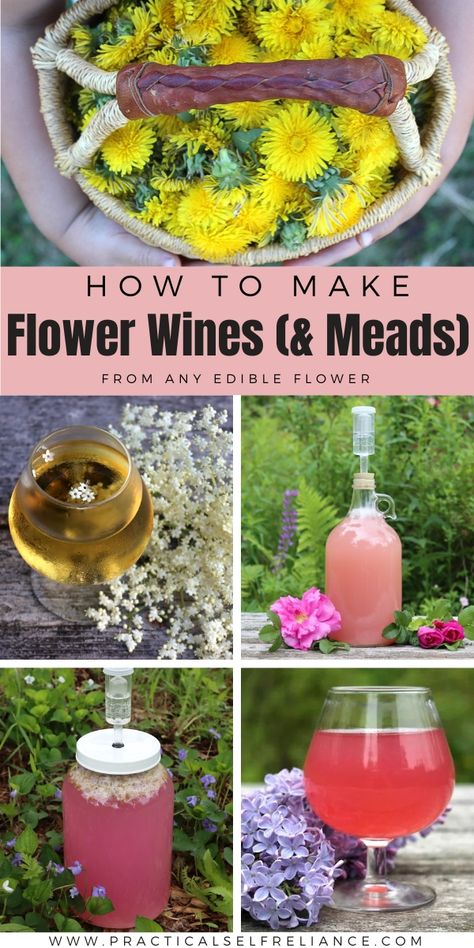 Unique Alcoholic Drinks, Mead Recipes, Homemade Wine Recipes, Lilac Wine, Mead Recipe, Dandelion Wine, Edible Flowers Recipes, Homemade Alcohol, Foraging Recipes