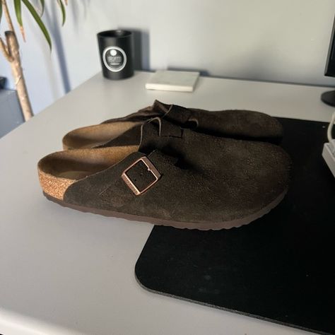 unisex birkenstock boston clogs 'mocha' Birkenstock Boston Clogs, Birkenstock Clog, Birkenstock Clogs, Boston Clogs, Birkenstock Boston Clog, Birkenstock Boston, Mens Style, Daily Fashion, Mocha