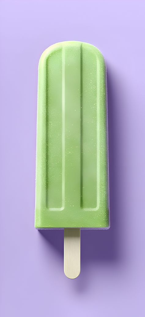 Digital art of a lime green popsicle placed against a calming lavender background, representing the perfect summer aesthetic wallpaper for both iPhone and Android. Lavender Background Aesthetic, Lavender Backdrop, Aesthetic Wallpaper For Iphone, Summer Aesthetic Wallpaper, Popsicle Art, Lavender Background, Simplistic Wallpaper, Black Wallpaper Iphone Dark, Art Pics