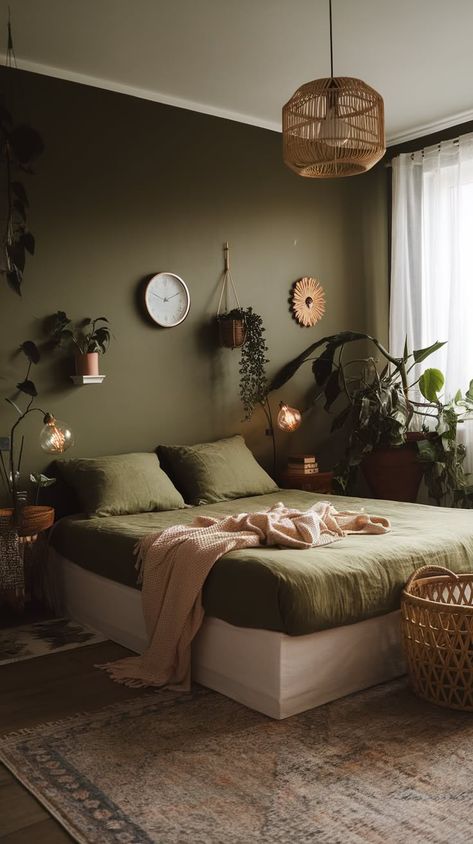 40+ Alluring Dark Green Bedroom Ideas to Elevate Your Space Small Master Bedrooms Decor Green, Dark Green Room Ideas, Green And Black Bedroom Ideas, Dark Green Room Ideas Bedroom, Dark Green And Black Bedroom, Dark Green Bedrooms, Green And Black Bedroom, Dark Green Bedroom Ideas, Green Room Ideas Bedroom