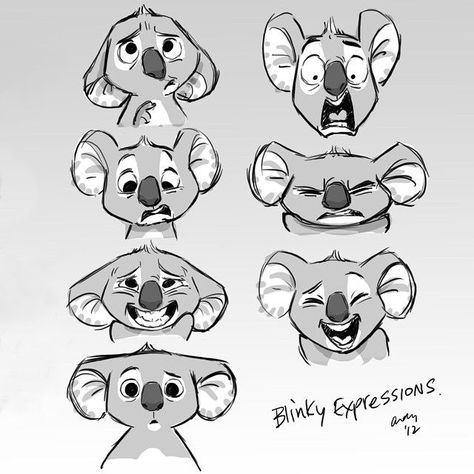 Bear Character Design, Koala Illustration, Koala Drawing, 3d Monster, Monster Ideas, Bear Drawing, Animated Animals, Character Design Animation, Many Faces